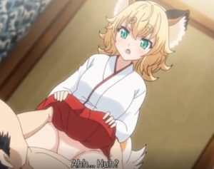 和服姿のケモナーな女の子がチンポあそびしてる！