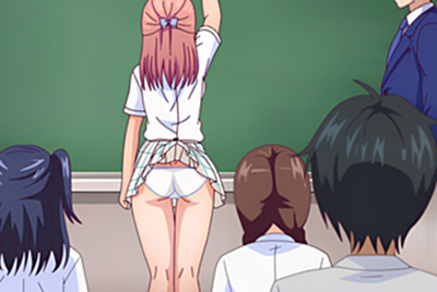 授業中で黒板の前に立ったら･･･爆乳おっぱいのかわいこちゃんが見られちゃった♥